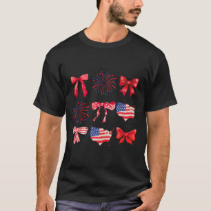 Bogen 4. Juli Amerikanisch Patriotische Frauen Mäd T-Shirt