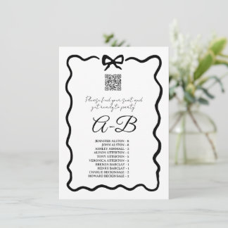 Bogen Alphabetischer Sitzplan, Hochzeitstischkarte Einladung