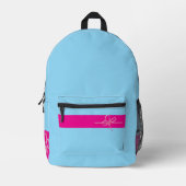 Bogen auf Rosa Bedruckter Rucksack (Vorderseite)