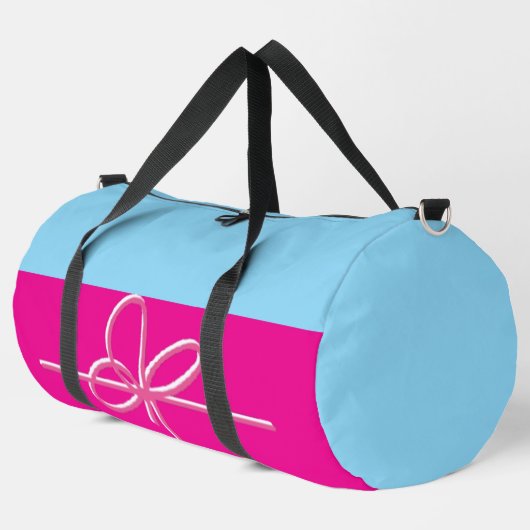 Bogen auf Rosa Groß Duffle Bag (Linke Ecke)