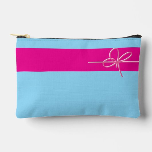 Bogen auf Rosa Klein Zubehörtasche (Vorderseite)