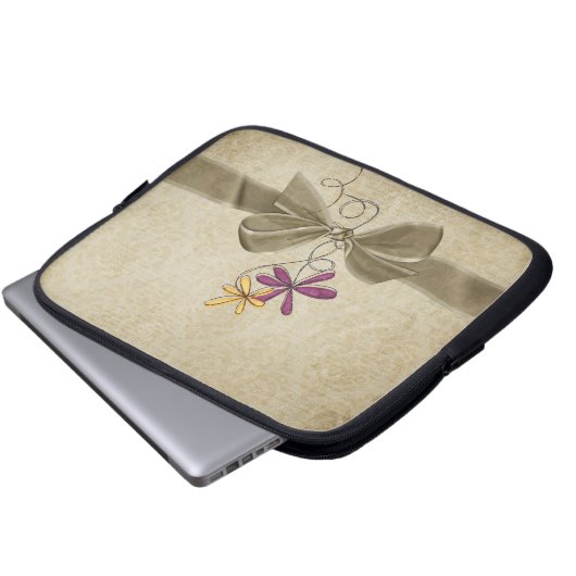 Bogen auf weicher Damast Laptopschutzhülle (Vorne Knopf)