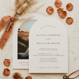 Bogen Boho Minimalistisch Foto Hochzeit Einladung