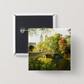 Bogen-Brücke, Central Park, Spätsommer, NYC Button (Vorne & Hinten)