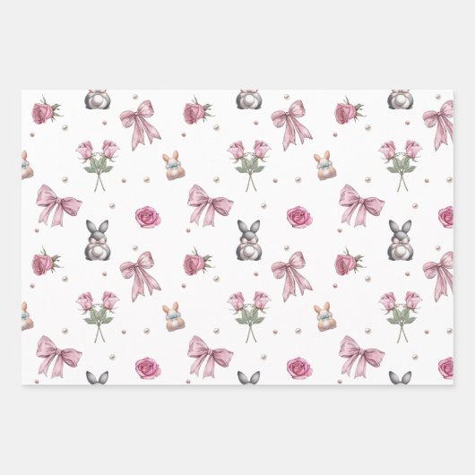 Bogen, Bunnien und Blume Geschenkpapier Set (Vorderseite)