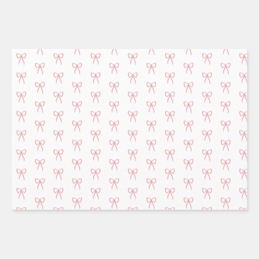 Bögen Coquette in hellrosa Wrapping Paper Geschenkpapier Set (Vorderseite)