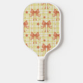 Bogen der gelben Orange Feminine Coquette Pickleball Schläger (Rückseite)