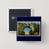 Bogen-Felsen Mackinac Insel, Michigan Button (Vorne & Hinten)