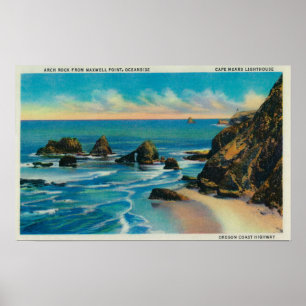 Bogen-Felsen von Maxwell-Punkt, OceansideCoast Poster