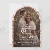 Bogen-Foto-Blumen-Toile-Script-Save-the-Date-Karte Einladung (Vorderseite)