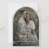 Bogen-Foto-Blumen-Toile-Script-Save-the-Date-Karte Einladung (Vorderseite)