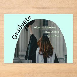 Bogen Foto Moderne, schlichte Graduierungsparty Acryleinladungen