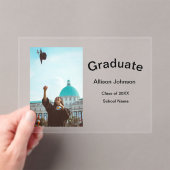 Bogen Foto Moderne, schlichte Graduierungsparty Acryleinladungen (Insitu (Handheld))