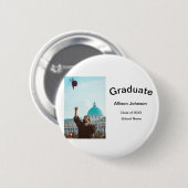 Bogen Foto Moderne, schlichte Graduierungsparty Button (Vorne & Hinten)