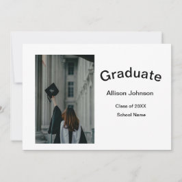 Bogen Foto Moderne, schlichte Graduierungsparty Einladung