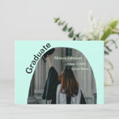 Bogen Foto Moderne, schlichte Graduierungsparty Einladung (Stehend Vorderseite)
