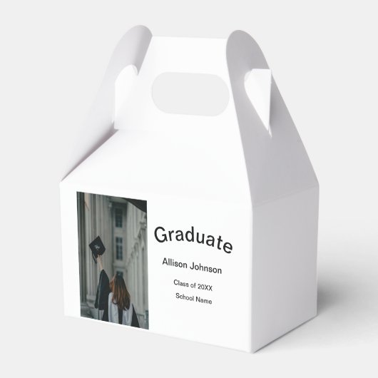 Bogen Foto Moderne, schlichte Graduierungsparty Geschenkschachtel (Vorderseite)