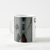 Bogen Foto Moderne, schlichte Graduierungsparty Kaffeetasse (Vorderseite Links)