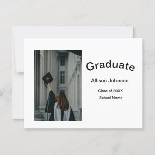 Bogen Foto Moderne, schlichte Graduierungsparty Postkarte