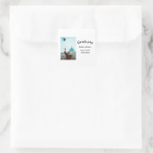 Bogen Foto Moderne, schlichte Graduierungsparty Quadratischer Aufkleber (Tasche)