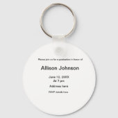 Bogen Foto Moderne, schlichte Graduierungsparty Schlüsselanhänger (Rückseite)