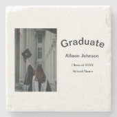 Bogen Foto Moderne, schlichte Graduierungsparty Steinuntersetzer (Vorderseite)