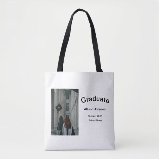Bogen Foto Moderne, schlichte Graduierungsparty Tasche (Vorderseite)