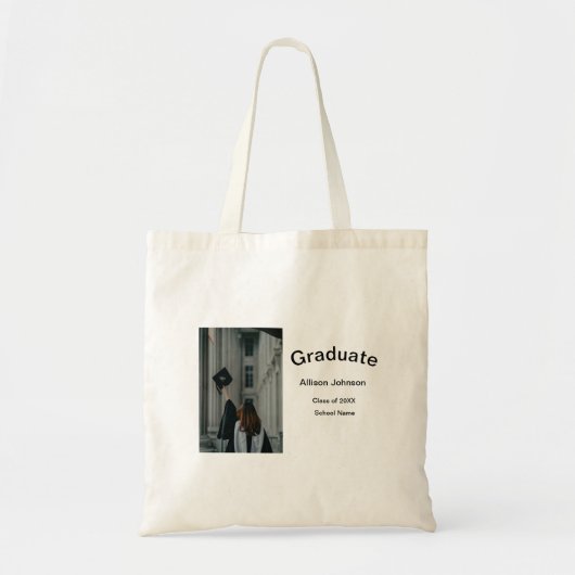 Bogen Foto Moderne, schlichte Graduierungsparty Tragetasche (Vorne)