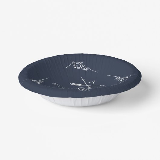 Bogen für Hochzeitspapier für Navy-Monogramm- und Pappteller (Gewinkelt)