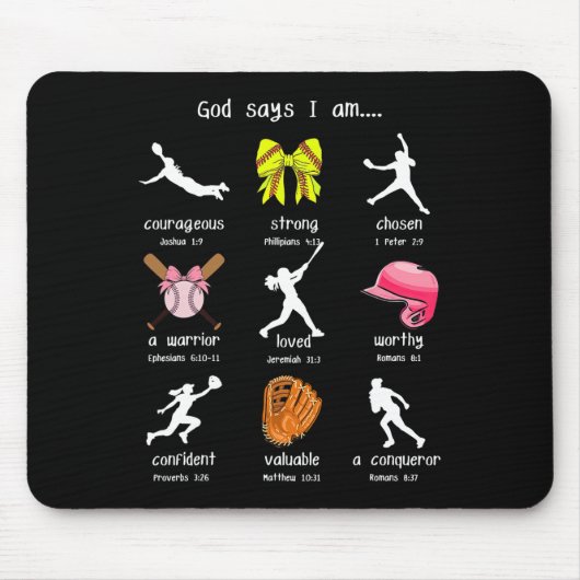 Bögen Gott sagt ich bin christlich Softll Mädchen Mousepad (Vorne)