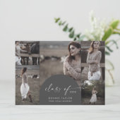 Bogen | Graue Klasse 2024 Multi-Foto-Abschluss Ankündigung (Stehend Vorderseite)