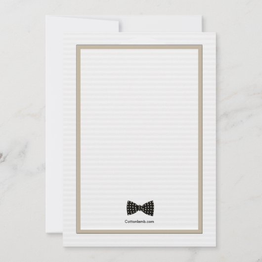 Bogen-Krawatten-Identitäts-Einladung Einladung (Rückseite)