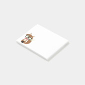 Bogen-Krawatten-und Glas-Hipster-BrownFox Post-it Klebezettel (angewinkelt)