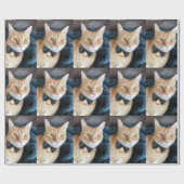 Bogen-Krawattenkatze Geschenkpapier (Flach)