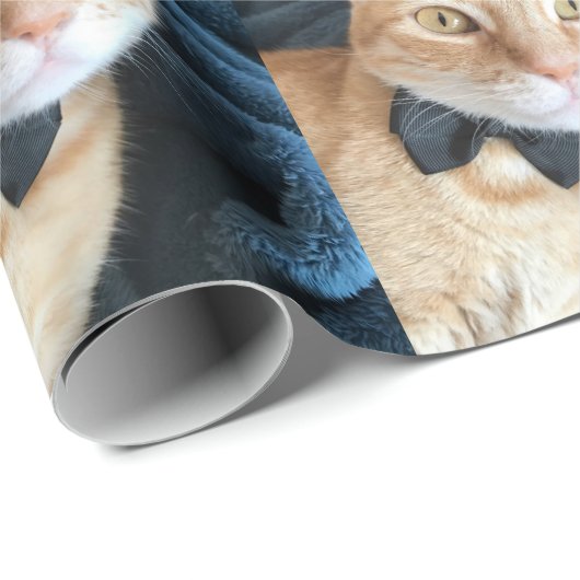 Bogen-Krawattenkatze Geschenkpapier (Rolleneckpunkt)