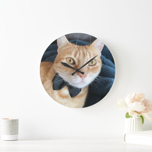Bogen-Krawattenkatze Große Wanduhr (Zuhause)
