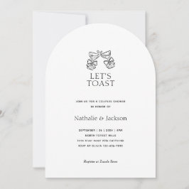 Bogen Minimalistische Champagner-Paar-Brautparty Einladung