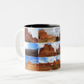 Bögen Nationalpark, Utah, Collagen-Tasse Zweifarbige Tasse (Vorderseite Links)