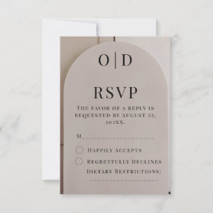 Bogen Neutral Luxus Hochzeit RSVP Karte
