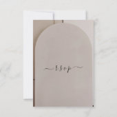 Bogen Neutral Luxus Hochzeit RSVP Karte (Rückseite)