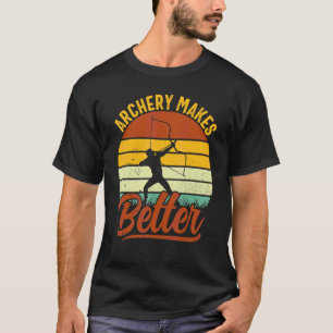 Bogen Pfeil Bogenschießen Retro Vintage Bogenschie T-Shirt