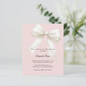 Bogen rosa Elfenbeinperlen Mädchen Baby Shower Ein (Stehend Vorderseite)