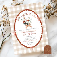 Bogen Rot Gingham Illustration Bauernmarkt Braut-
