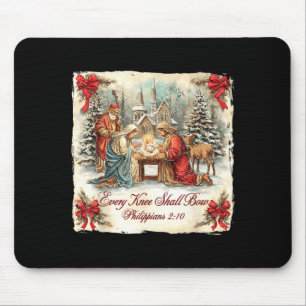 Bogen Santa Weihnachten Nativität Szene Jedes Knie Mousepad