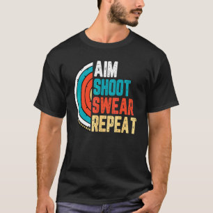Bogen Schütze Retro Vintage Ziel Schießen Fluchen T-Shirt