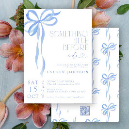 Bogen Sie etwas Blau, bevor ich QR-Brautparty Einladung