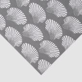 Bogen Sie Muschel-Block-Druck aus, grau/Grau und Seidenpapier (Ausschnitt)