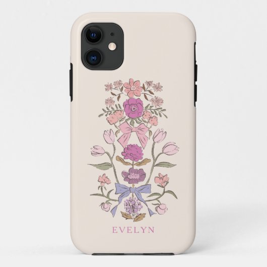 Bogen und Blüten Blumenrosa Case-Mate iPhone Hülle (Rückseite)