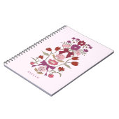 Bogen und Blüten Rustikale Magenta Notizblock (Linke Seite)