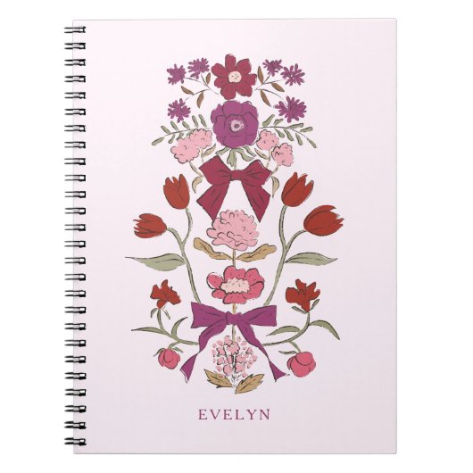 Bogen und Blüten Rustikale Magenta Notizblock (Vorderseite)